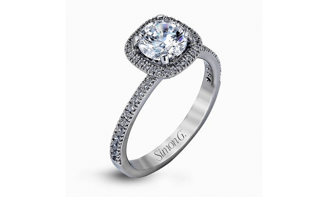 Simon G. 0.46 ctw Bridal Set 18k White Gold Round Cut Engagement Ring - MR1842-A-W-18KS