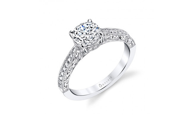 0.23tw Semi-Mount Engagement Ring With 1ct Round Head - s1363