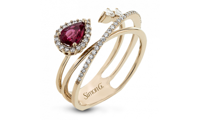 Simon G. Color Ring 18k Gold (Rose) 0.45 ct Ruby 0.32 ct Diamond - LR2266-R-18K