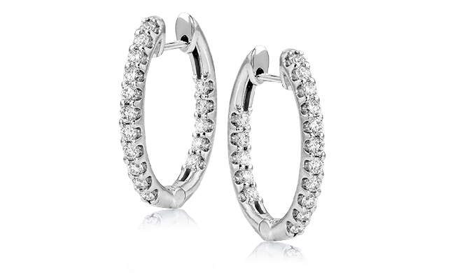 Simon G. Hoop Earring 18k Gold (White) 0.95 ct Diamond - ER380-18K