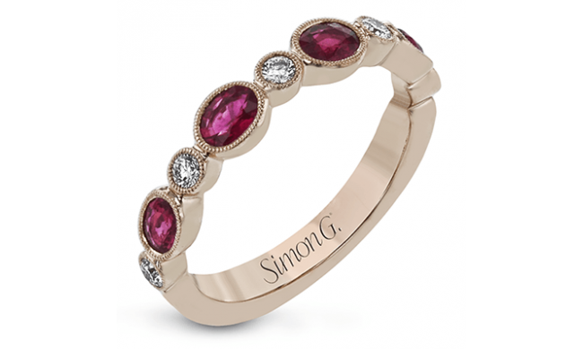 Simon G. Color Ring 18k Gold (Rose) 0.73 ct Ruby 0.16 ct Diamond - LR2462-R-18K
