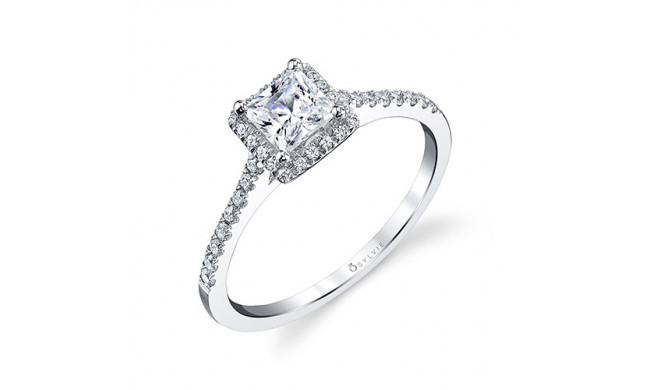 0.23tw Semi-Mount Engagement Ring With 4.5X4.5 Princess Head - sy696 pr