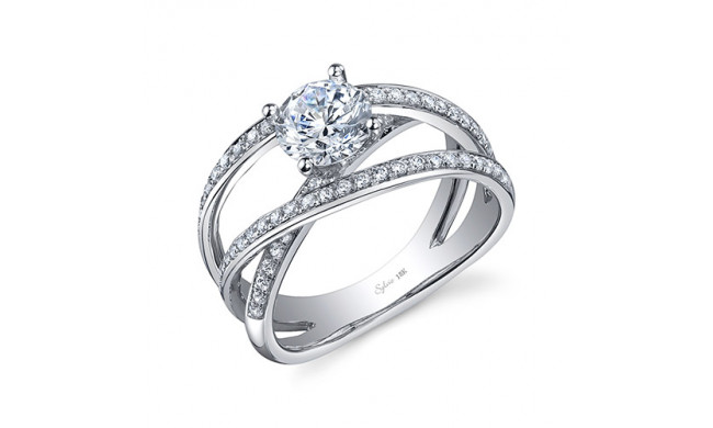 0.40tw Semi-Mount Engagement Ring With 0.90ct Round Head - sy811