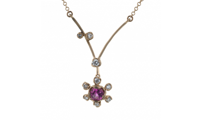 Simon G. Color Pendant 18k Gold (Rose) 0.22 ct Spinel 0.12 ct Diamond - LP4596-R-18K