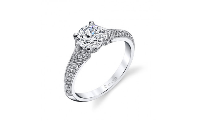 0.28tw Semi-Mount Engagement Ring With 1ct Round Head - s1397
