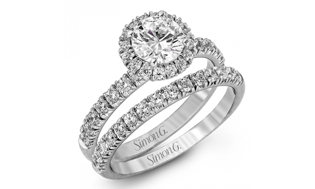 Simon G. 0.80 ctw Bridal Set 18k White Gold Round Cut Engagement Ring - MR1811-W-18KSET