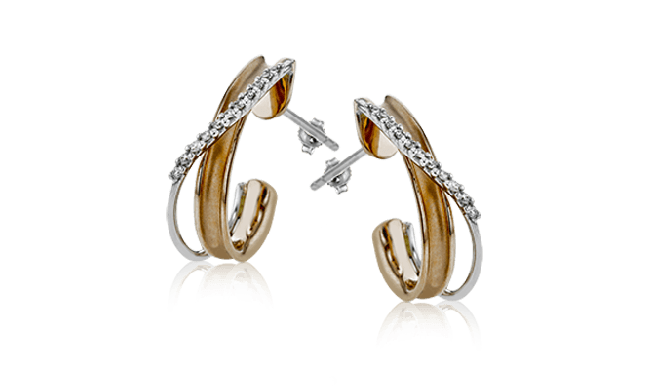 Simon G. Earring 18k Gold (Rose, White) 0.19 ct Diamond - LE2130-18K