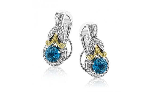 Simon G. Color Earring 18k Gold (White, Yellow) 2.7 ct Zircon 0.2 ct Diamond - LE4545-18K-S