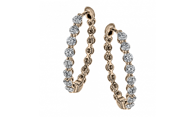 Simon G. Hoop Earring 18k Gold (Rose) 1.51 ct Diamond - LE4548-R-18K