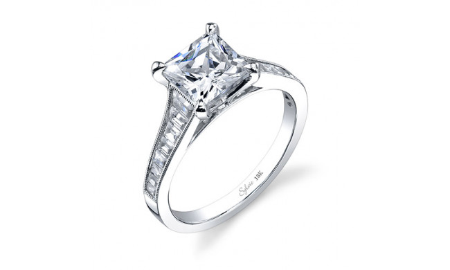 0.67tw Semi-Mount Engagement Ring With 2ct Princess Head - sy711 pr
