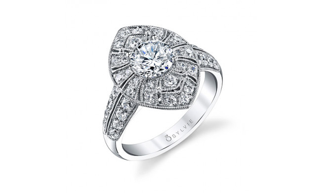 0.75tw Semi-Mount Engagement Ring With 1ct Round Head - s1261