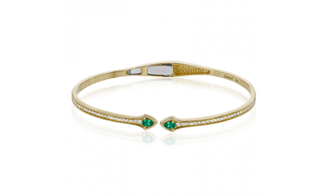 Simon G. Bangle 18k Gold (Yellow) 0.29 ct Emerald 0.42 ct Diamond - LB2274-Y-18K