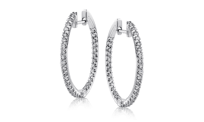 Simon G. Hoop Earring 18k Gold (White) 0.8 ct Diamond - ME1404-18K