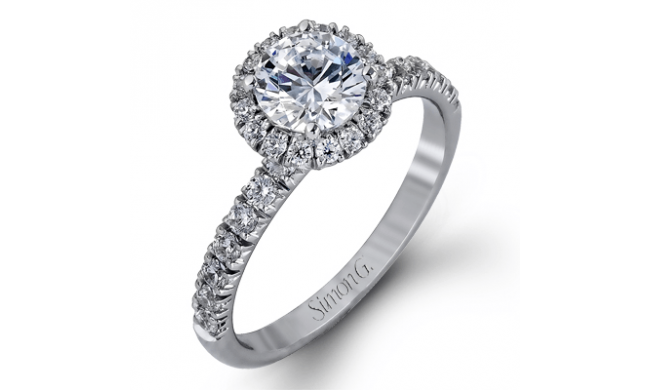 Simon G. Bridal Set 18k White Gold Round Cut Engagement Ring - MR1811-W-18KS