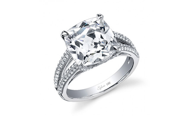 0.49tw Semi-Mount Engagement Ring With 4ct Round Head - sy599