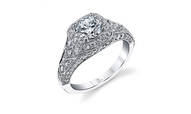 1.19tw Semi-Mount Engagement Ring With 1ct Round Head - s1210