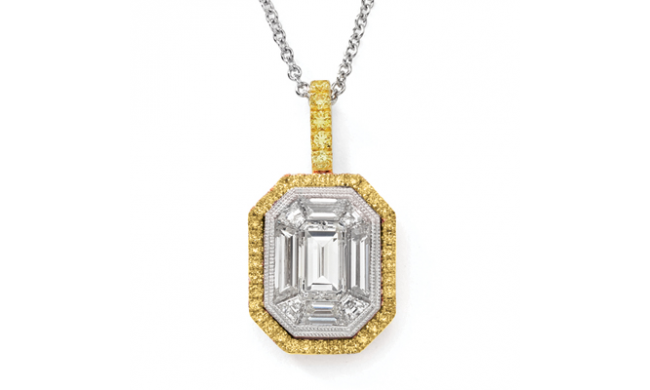 Simon G. Pendant 18k Gold (White, Yellow) 1.16 ct Diamond - TP159-18KWY