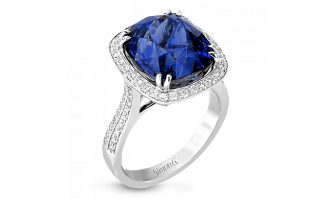 Simon G. Color Ring 18k Gold (White) 11.29 ct Tanzanite 0.41 ct Diamond - MR1955-18K-S