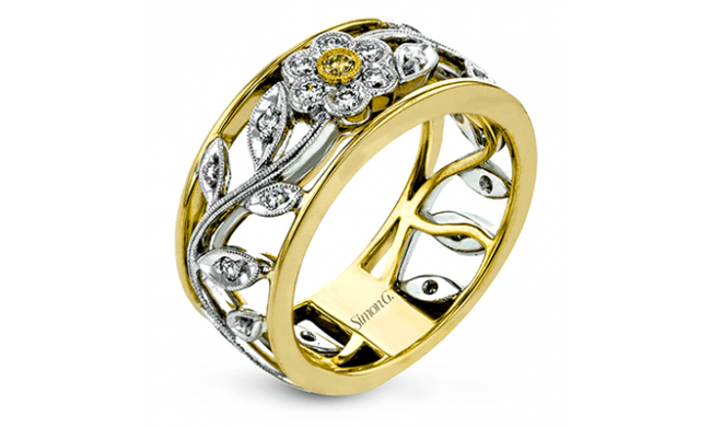 Simon G. Right Hand Ring Platinum (White, Yellow) 0.33 ct Diamond - MR1000-PT-18KY