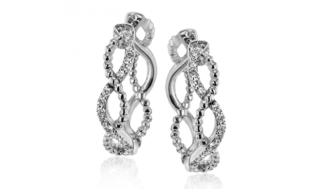 Simon G. Hoop Earring 18k Gold (White) 0.16 ct Diamond - LE4556-18K