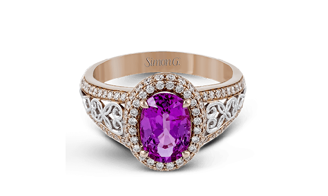 Simon G. Color Ring 18k Gold (Rose, White) 1.89 ct Sapphire 0.49 ct Diamond - MR2470-18K-S
