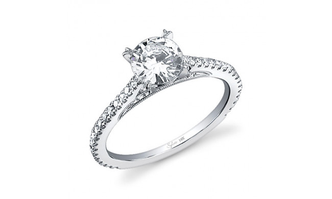 0.31tw Semi-Mount Engagement Ring With 1ct Round Head - sy471
