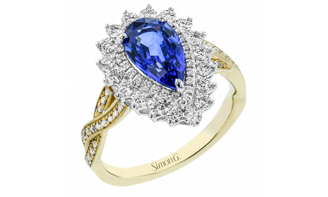 Simon G. Color Ring 18k Gold (White, Yellow) 2.56 ct Sapphire 0.76 ct Diamond - MR3105-18K