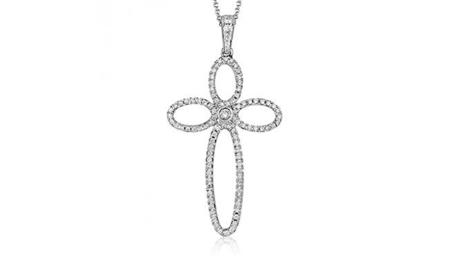 Simon G. Cross Pendant 18k Gold (White) 0.5 ct Diamond - MP2070-18K