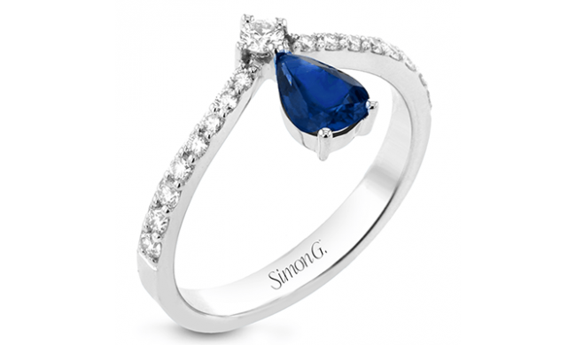 Simon G. Color Ring 18k Gold (White) 0.74 ct Sapphire 0.37 ct Diamond - LR2333-18K