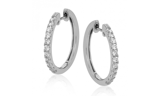 Simon G. Hoop Earring 18k Gold (White) 0.61 ct Diamond - ER357-18K