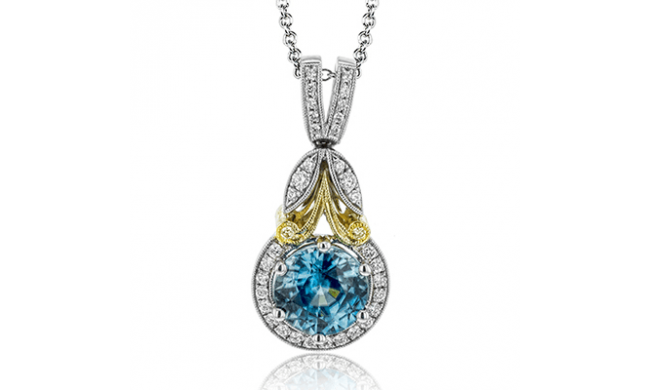 Simon G. Color Pendant 18k Gold (White, Yellow) 1.96 ct Zircon 0.19 ct Diamond - LP4545-18K-S