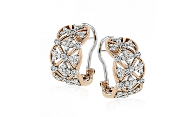 Simon G. Earring 18k Gold (Rose, White) 0.92 ct Diamond - ME1939-18K