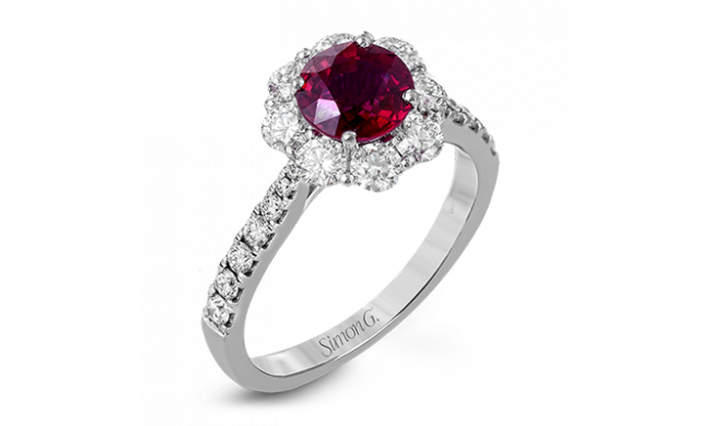 Simon G. Color Ring 18k Gold (White) 1.06 ct Ruby 1.06 ct Diamond - MR2647-18KW-S