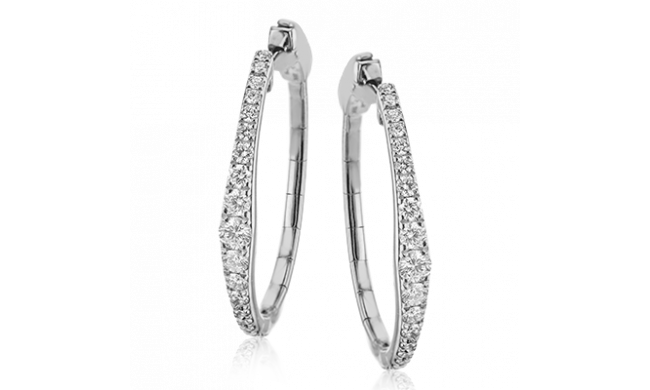 Simon G. Hoop Earring 18k Gold (White) 0.97 ct Diamond - LE4650-18K