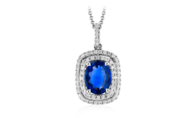 Simon G. Color Pendant 18k Gold (White) 1.49 ct Sapphire 0.23 ct Diamond - MP1920-18K-S