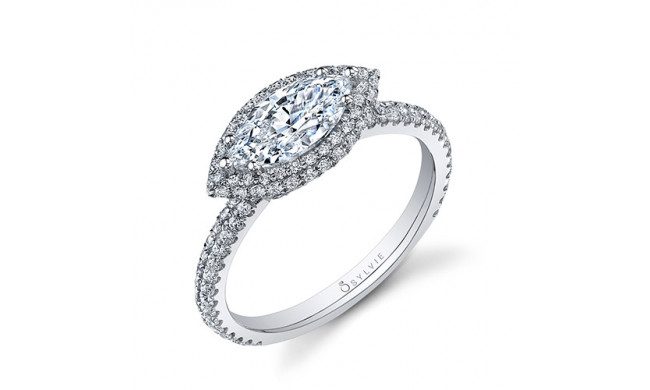 0.56tw Semi-Mount Engagement Ring With 10X5 Marquise Head - sy630 mq