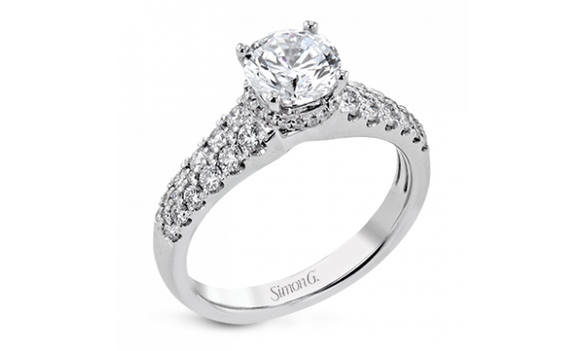 Simon G. Straight 18k White Gold Round Cut Engagement Ring - LR2810-W-18KS