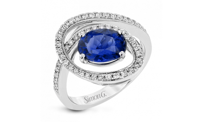 Simon G. Color Ring 18k Gold (White) 2.04 ct Tanzanite 0.38 ct Diamond - MR3023-18K-S