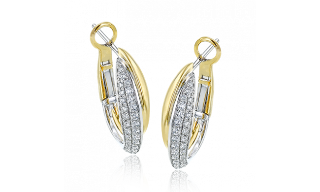 Simon G. Hoop Earring 18k Gold (White, Yellow) 0.46 ct Diamond - LE4401-18K