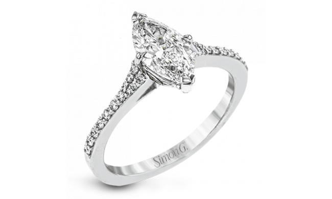 Simon G. 0.16 ctw Straight 18k White Gold Marquise Cut Engagement Ring - LR2507-MQ-W-18KS