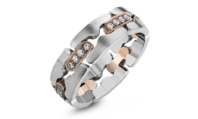 Simon G Men Ring 18k Gold (Rose, White) 0.35 ct Diamond - LP2277-A-18K