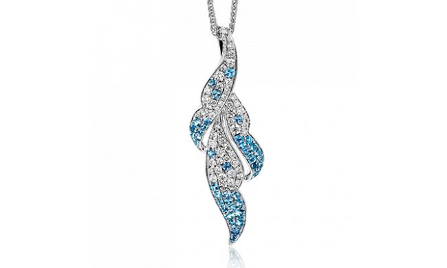 Simon G. Pendant 18k Gold (White) 0.56 ct Paraiba Tourmaline 0.54 ct Diamond - MP2093-18KW