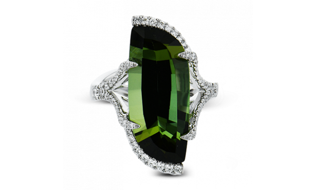 Simon G. Color Ring 18k Gold (White) 8.74 ct Tourmaline 0.52 ct Diamond - LR3018-18KW-S