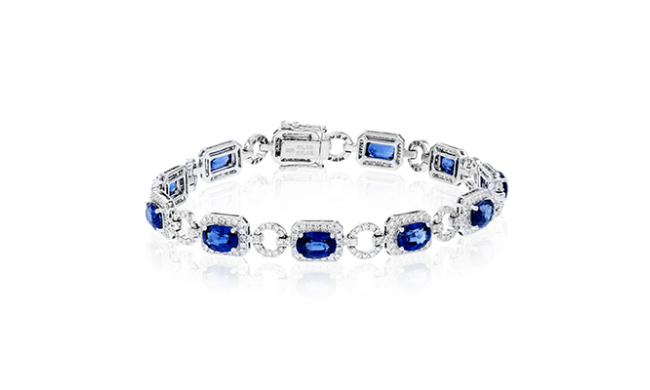 Simon G. Color Bracelet 18k Gold (White) 6.38 ct Sapphire 2.27 ct Diamond - LB2128-18K