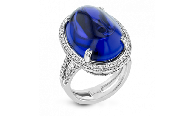 Simon G. Color Ring 18k Gold (White) 27.24 ct Tanzanite 0.97 ct Diamond - MR3041-18K-S