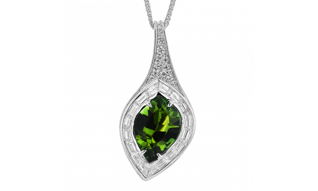 Simon G. Color Pendant 18k Gold (White) 4.23 ct Tourmaline 1.7 ct Diamond - LP4875-18KW