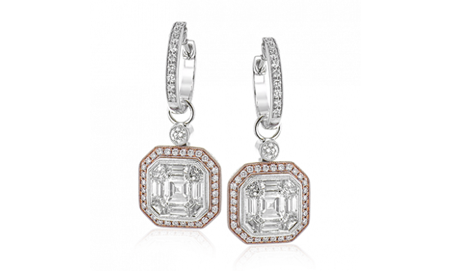 Simon G. Earring 18k Gold (Rose, White) 2.49 ct Diamond - ME2060-18KWR