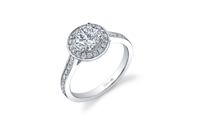 0.36tw Semi-Mount Engagement Ring With 1ct Round Head - sy865