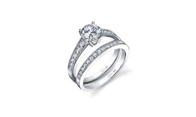 0.35tw Semi-Mount Engagement Ring With 1ct Round Head - sy708 rd