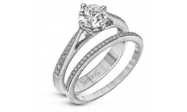 Simon G. 0.21 ctw Bridal Set 18k White Gold Round Cut Engagement Ring - MR1511-W-18KSET
